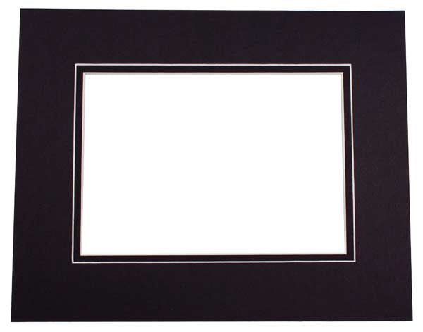 Double Passe Partout Noir/Noir. 19 x 24cm pour le découpage intérieur. 27.9 x 35.6cm (10 Pièces) [MD20134]