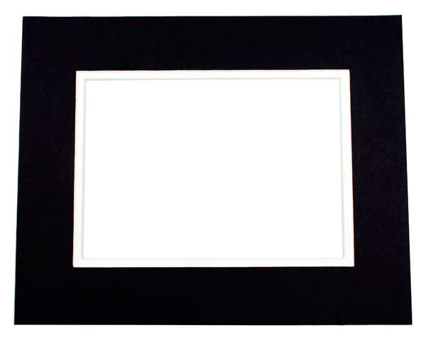 Double Passe Partout Noir/Blanc 9.5 x 14.5cm pour le découpage intérieur. 12.7 x 17.8cm (10 Pièces) [MD20156]