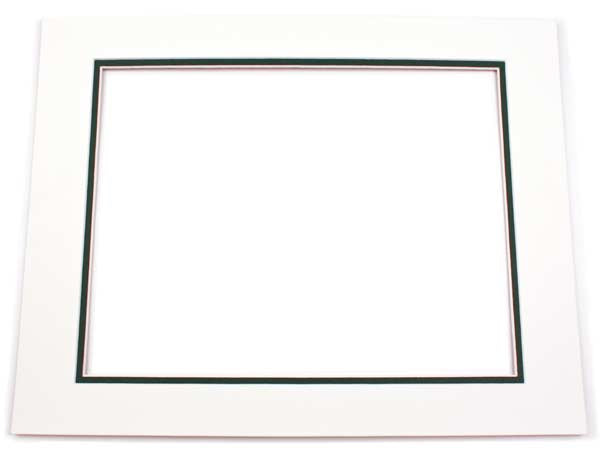 Passe-partout doppio spessore color avorio/verde scuro 27,9x35,6cm con finestra 19,4x24,5cm (10 pezzi) [MD20035]