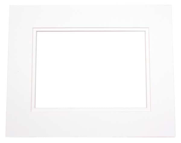 Double Passe Partout Blanc/Blanc 19 x 29cm pour le découpage intérieur. 30.5 x 40.6cm (10 Pièces) [MD20150]