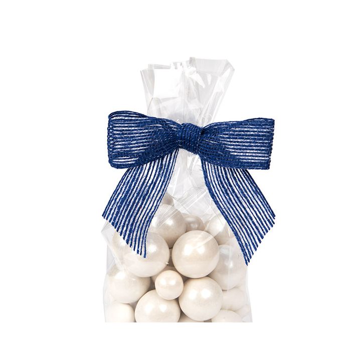 Schleife vorgebunden Blau Jute 8,9 cm (25 Stück) [JBOWB]