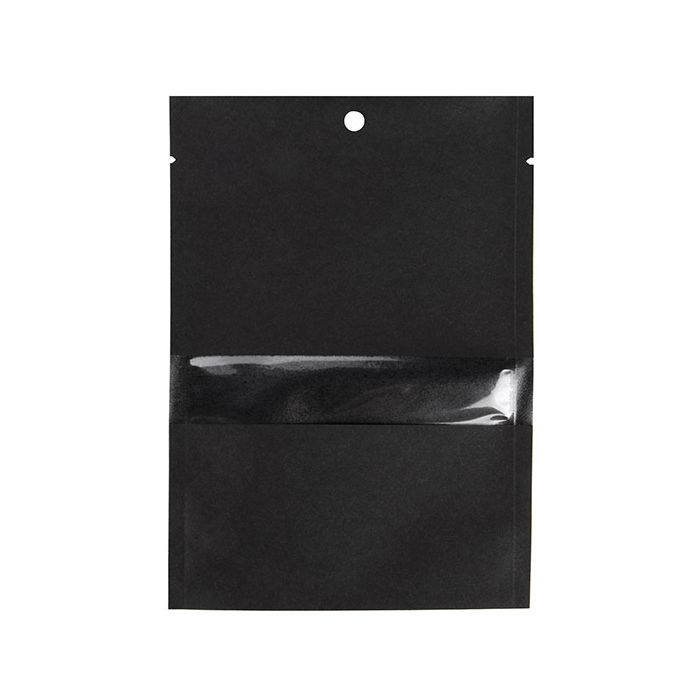Sacchetti kraft nero ecologico 10,2x15,2 cm Sigillabile con finestra (100 pz) [KHS46BKW]