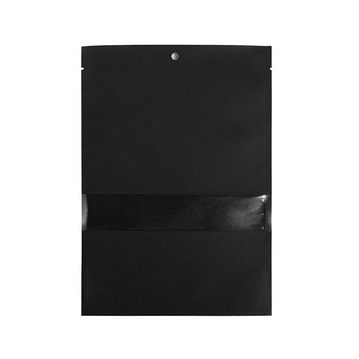 Sacchetti kraft nero ecologico 15,2x22,9 cm Sigillabile con finestra (100 pz) [KHS69BKW]