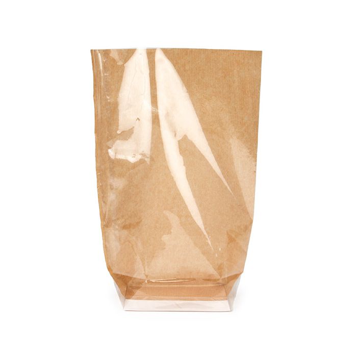 Blockbodenbeutel Kraft 12.7x7.6x30.5 cm mit Bodenblatt (100 Stück) [FGKB1]