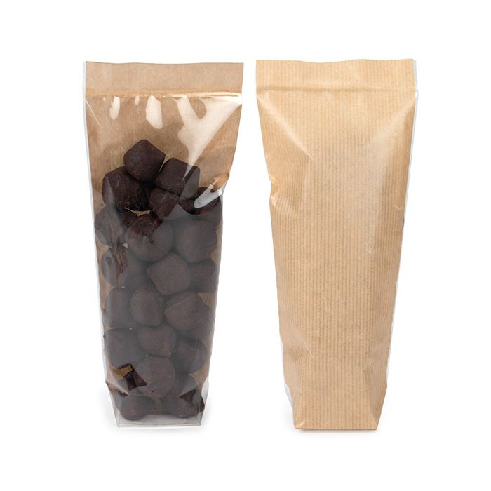 Sacs à fond plat en kraft avec insert en papier 5,1x4,4x21,6 cm (100 pièces) [FGKB20]