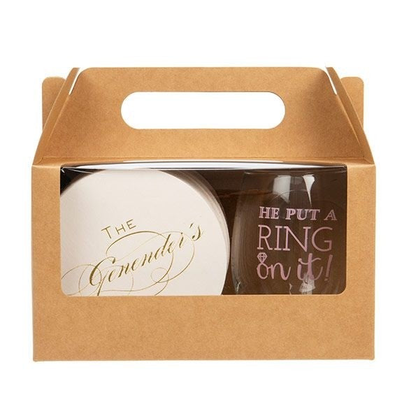 Scatola in carta Kraft con manico 17.8x10.2x10.2 cm (25 Pezzi) [WKRG173]