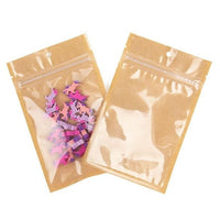 Kraft Barrier Bags with clear front 9.2 x 12.7 cm w/Tear Notches