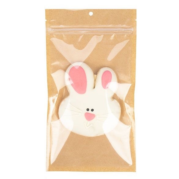 Sachet kraft avec face avant transparente 12.7 x 20.8 cm avec encoches (100 pièces) [HZB6KC]