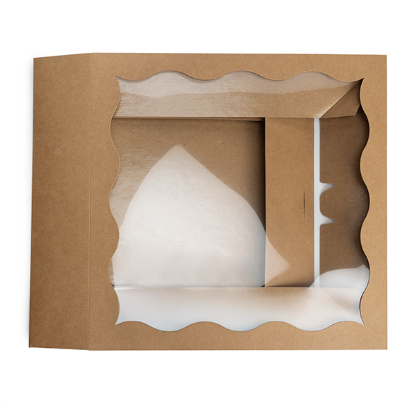 Scatola carta kraft con finestra smerlata 30,5x6,4x30,5cm (25 pz) [WKRG122]