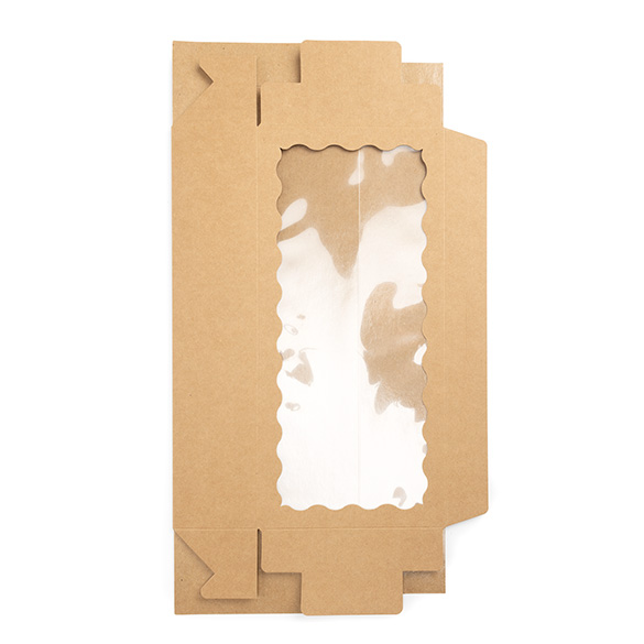 Boîte en papier kraft avec fenêtre festonnée 30x6,5x14 cm (25 pcs) [WKRG125]