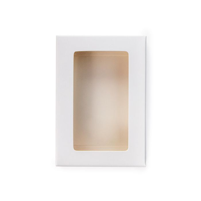 Pappschachteln Kraft weiß mit Fenster 7x2.1x10.3 cm (25 Stück) [WKRGW317]