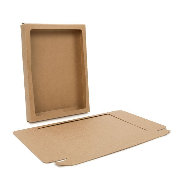 boite en kraft marron avec fenêtre découpée 13.7x2.2x18.7cm (25 Pieces) [WKR266]