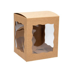 Scatola Kraft con finestra a 3 lati 10,2x10,2x11,7cm (25 Pezzi) [WKRG346]
