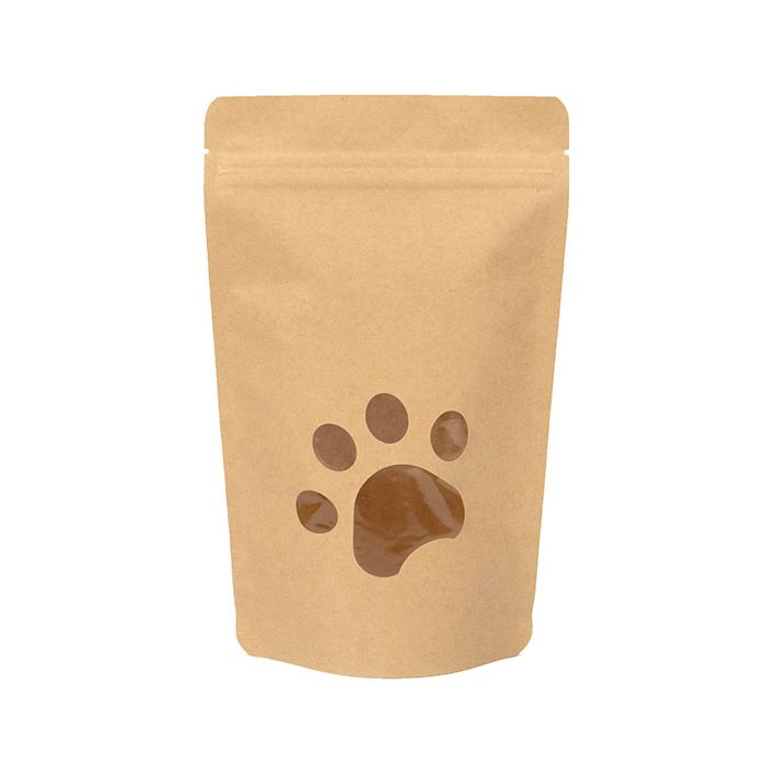 Doypack Kraft avec fenêtre en patte de chien 13x7.9x20.6cm (25 pièces) [ZBGW3KSP]