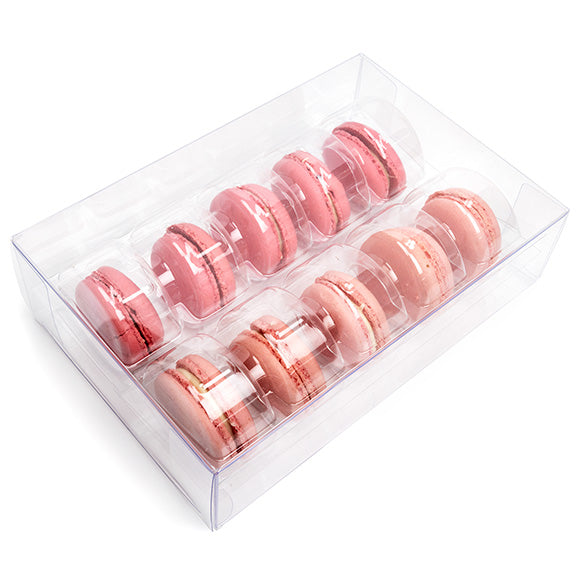 Macaron-Schachteln für 10 Macarons 12.9x5.1x19.1cm Transparent (25 Stück) [MBS2]