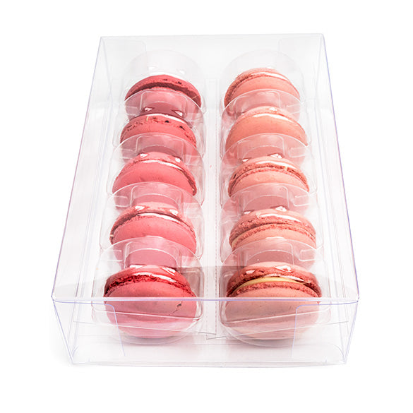 Macaron-Schachteln für 10 Macarons 12.9x5.1x19.1cm Transparent (25 Stück) [MBS2]