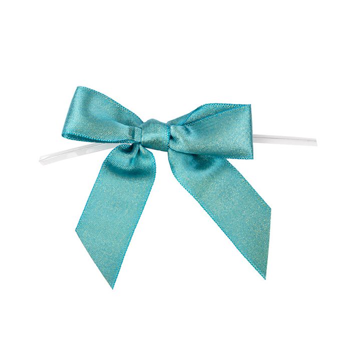 Bows Pre-tied Metallic Teal 8,9 cm