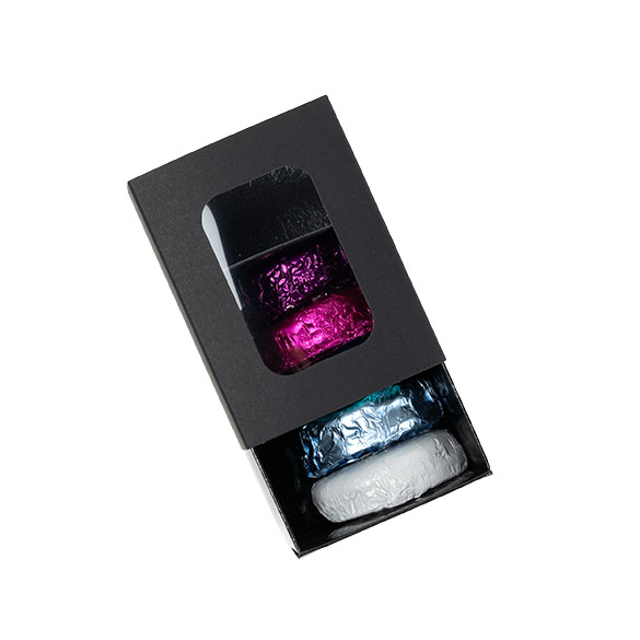 Boîtes en papier deux pièces noir 9,5x6,4x5,7 cm (25 pcs) [MBS8B]