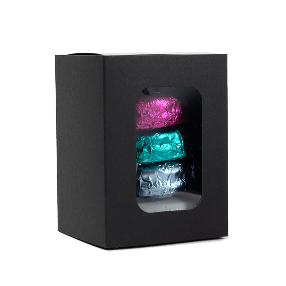 Boîtes en papier deux pièces noir 9,5x6,4x5,7 cm (25 pcs) [MBS8B]