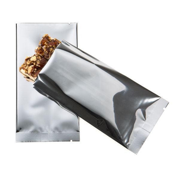Sacchetto di plastica color argento 7,5x14cm metallizzato termosaldabile (100 pezzi) [SVP35HS]