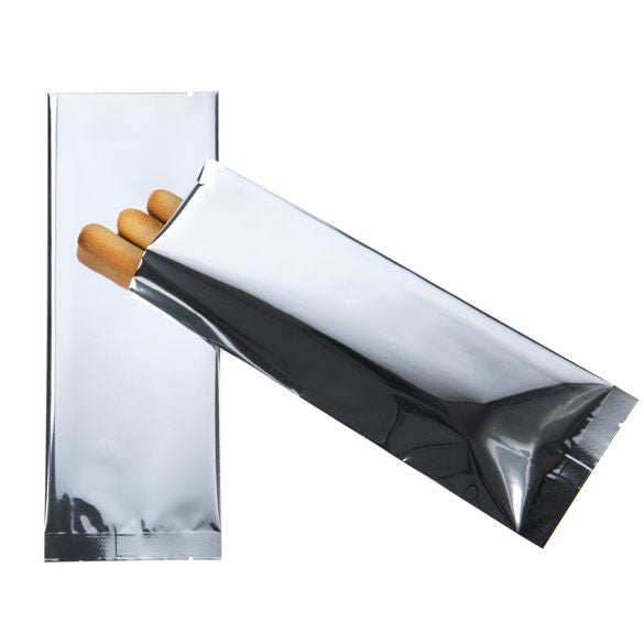 Sacchetto di plastica color argento 7,5x20,3cm metallizzato termosaldabile (100 pezzi) [SVP38S]
