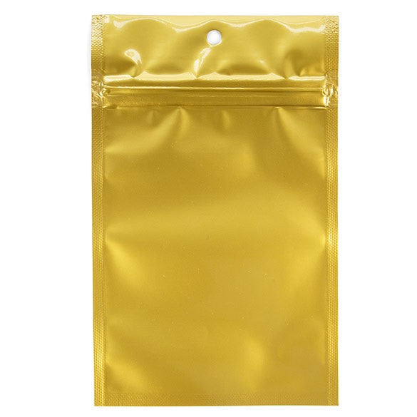 Sacchetto trasparente con chiusura a pressione Trasparente/Oro 9x12.5cm (100 pezzi) [HZBB4CG]