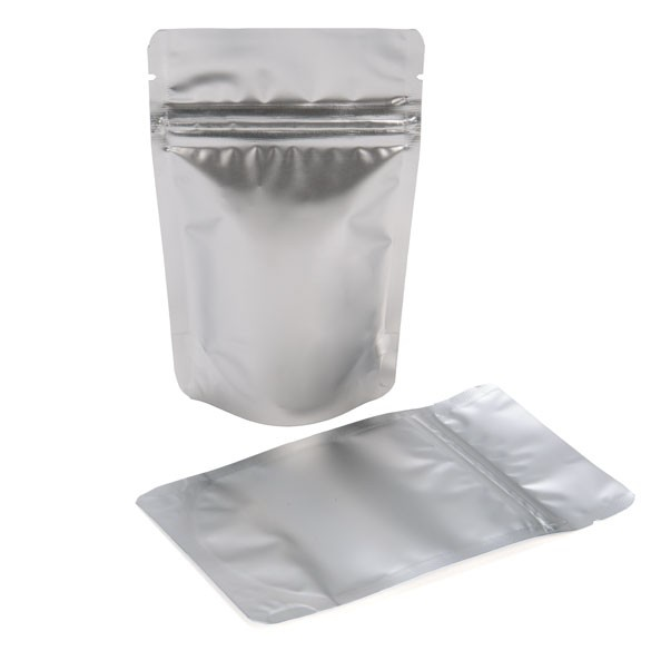 Buste doypack color argento 8x5x13cm | 28 grammi (100 pezzi) [ZBGM1S]