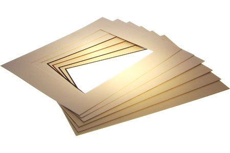 Passe-partout doppio spessore color avorio/Argento 40,6x50,8cm con finestra 27x34,6cm (10 pezzi) [MD20029]