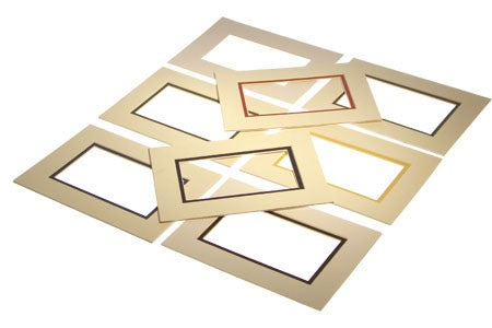 Double Passe Partout Ivoire/Noir 9.5 x 14.5cm pour le découpage intérieur. 12.7 x 17.8cm (10 Pièces) [MD20129]