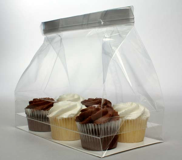 Sacchetti Cupcake per 6 mini cupcakes con inserto 17,8 x 10,5 x 22,9cm (100 pezzi) [CBG7]