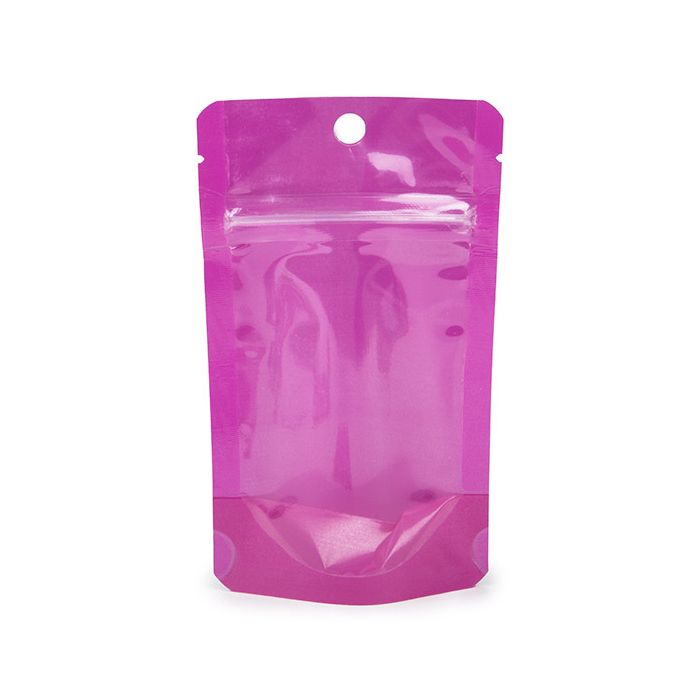 Doypack Violet fluo 7.9x5.1x13cm avec trou de suspension (100 pièces) [ZBGN1PR]