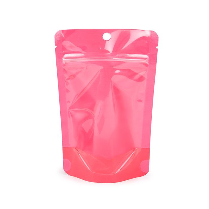 Buste doypack Neon rosa 10.2x6x15.2 cm con foro (100 pz) [ZBGN2PK]