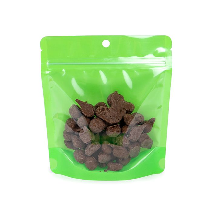 Stand Up Pouch Neon Green 15.9x6.4x14.6 cm w/ Hang Hole