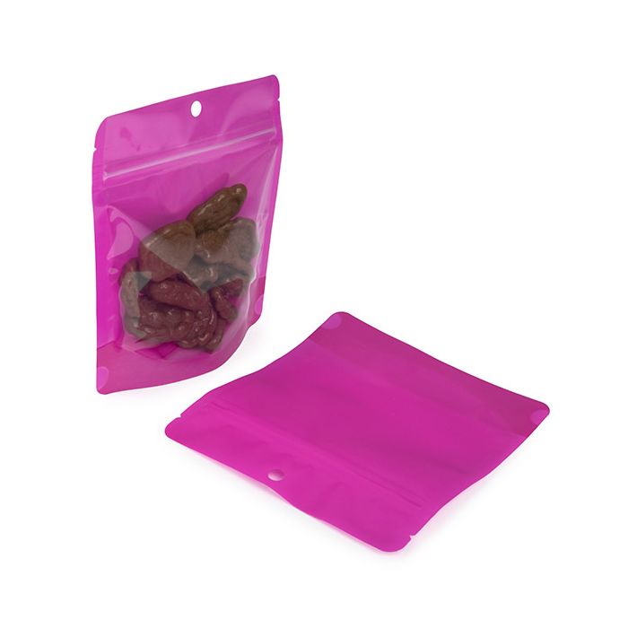 Buste doypack Neon Purple 15.9x6.4x14.6 cm con foro (100 pz) [ZBGNSHZPR]