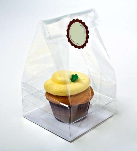 Sacchetti Cupcake con fondo in carta per 1 cupcake 10,2x10,2x17,8cm (100 pezzi) [CBG4]