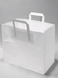 Paper Carrier Bags 32x17x27cm White Kraft 70 g/qm