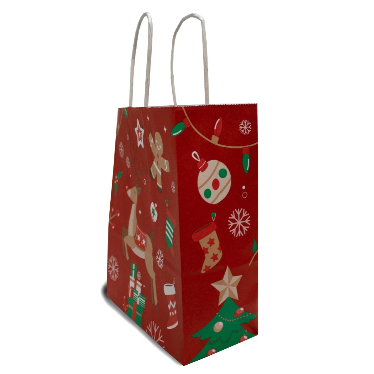 Sac de course Noël 18+8x22cm Kraft 90 grammes (50 pièces) [PAM1822RXmas]