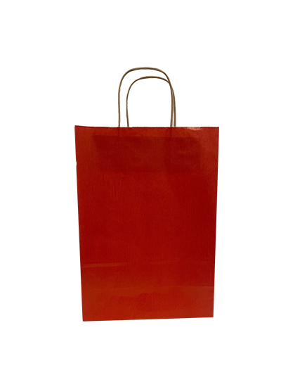 Sac de course Rouge Foncé Papier Kraft 90 g/m2 22+10x31cm (50 pièces) [PAM2231DKR]