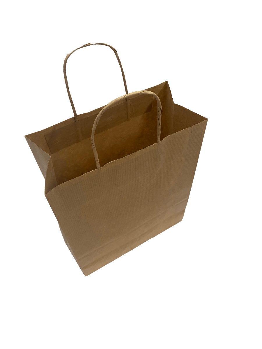 Sac de shopping en kraft 90 g/gm poignées torsadées 22x10x28cm (50 pcs) [PAMB2231]