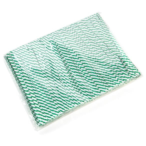 Papier Armé - lien à rayures blanc/ vert 10.2 x .4cm (1000 Pièces) [TT4WGS]