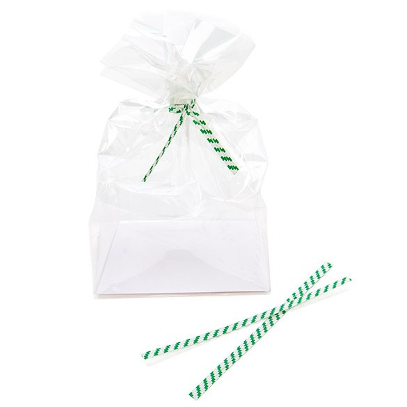 Papier Armé - lien à rayures blanc/ vert 10.2 x .4cm (1000 Pièces) [TT4WGS]