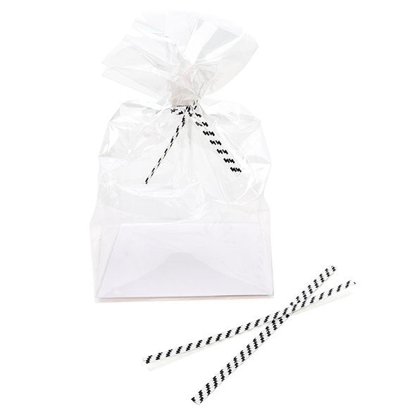Papier Armé - lien à rayures blanc/ noir 10.2 x .4cm (1000 Pièces) [TT4WKS]