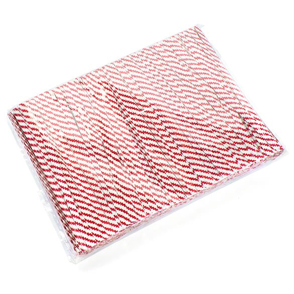 Papier Armé - lien à rayures blanc/ rouge 10.2 x .4cm (1000  Pièces) [TT4WRS]