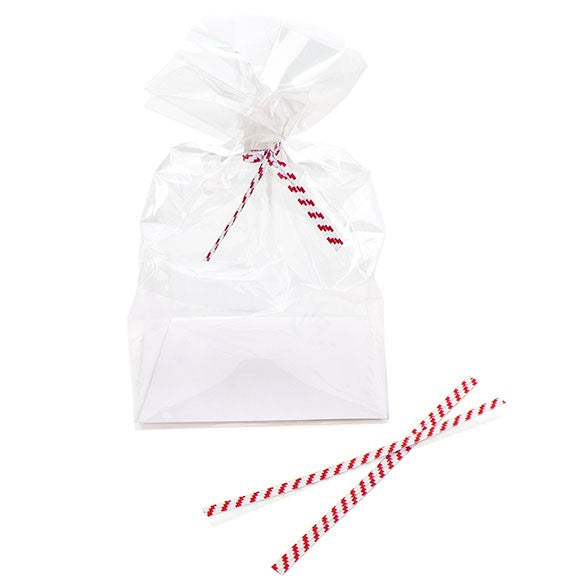 Papier Armé - lien à rayures blanc/ rouge 10.2 x .4cm (1000  Pièces) [TT4WRS]