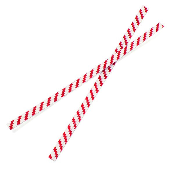 Papier Armé - lien à rayures blanc/ rouge 10.2 x .4cm (1000  Pièces) [TT4WRS]