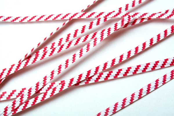 Papier Armé - lien à rayures blanc/ rouge 10.2 x .4cm (1000  Pièces) [TT4WRS]