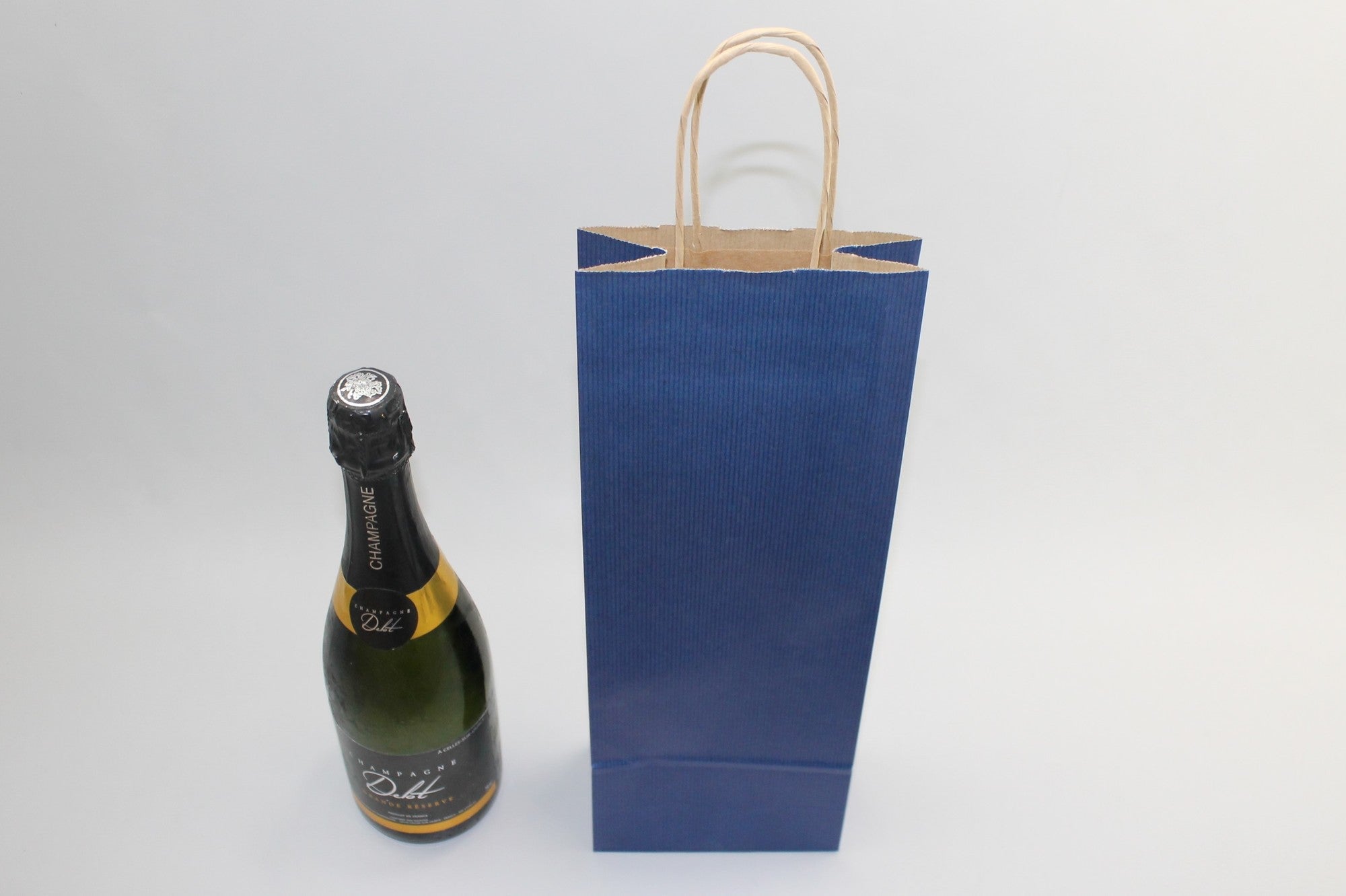 Carrier Bags for Bottles dark Blue 14x8x39cm Kraft 110 g/m