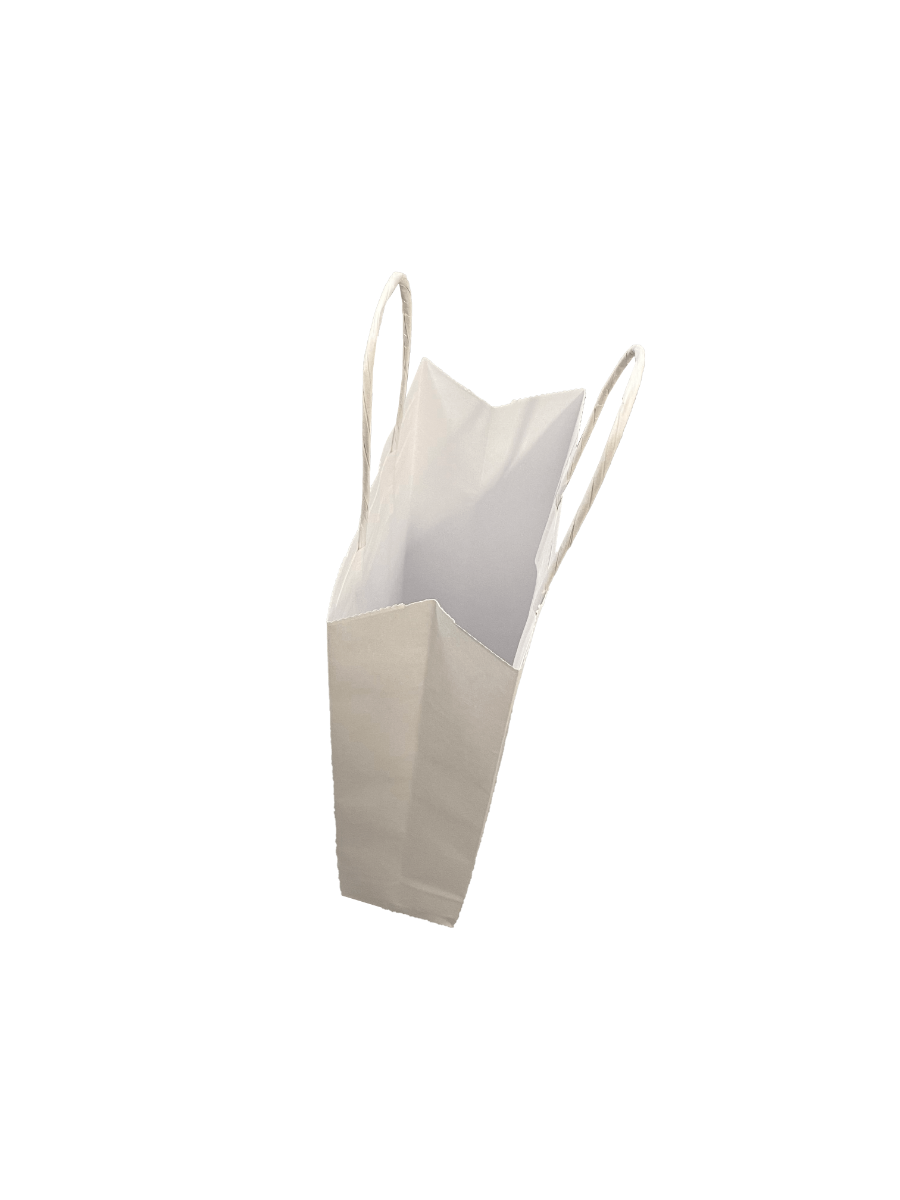 Sac à bouteilles en papier kraft blanc 110 g/m 14x8x39 cm (50 pcs) [PAWF1439W]