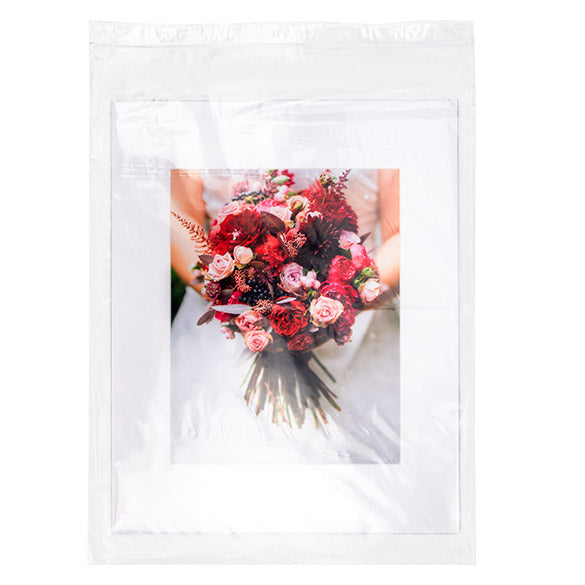 Sacchetto trasparente con chiusura a pressione 45.5x61cm PE 50 micron (25 pezzi) [2PE1824]