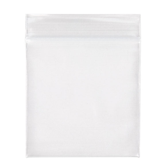 Sacchetto trasparente con chiusura a pressione 7.5x7.5cm PE 100 micron (100 pezzi) [4PE33]